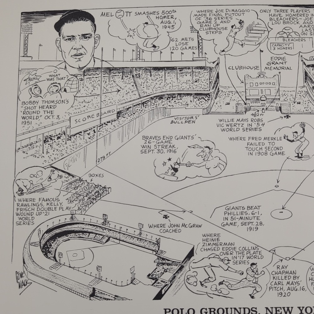 1990‎ Sporting News 15x11" Litho by Amadee Polo Grounds Mel Ott/Mcgraw - Picture 13 of 16